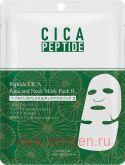 Тканевая маска для лица и шеи MITOMO Peptide CICA Face & Neck Mask, с экстрактом центеллы азиатской и пептидами, 1шт.
