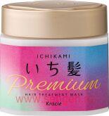 Маска для защиты и восстановления волос KRACIE Ichikami Premium Hair Treatment Mask, на основе масел премиум-класса, с ароматом цветущей вишни, банка 200г.