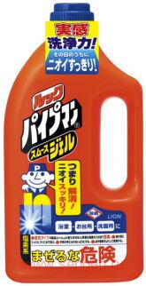 Очищающий и удаляющий запах гель LION Look Pipeman Smooth Gel, для водопроводных и канализационных труб, 1000мл.